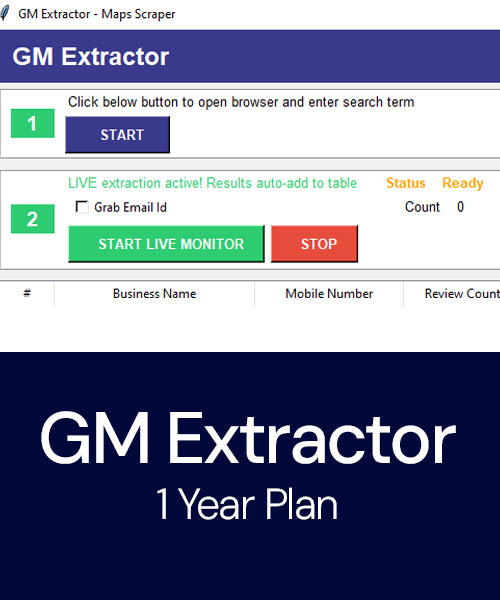 GM Extractor 1 Year Plan